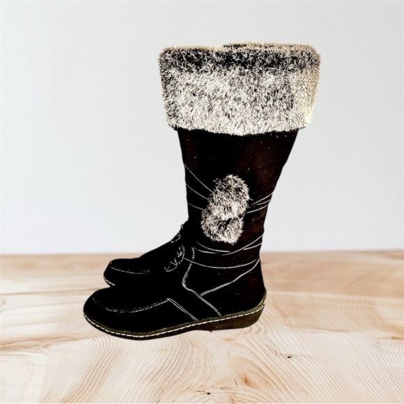 EUC! AMERICAN EAGLE OUTFITTERS BLACK FAUX FUR BOOTS SIIZE 10 - Picture 5 of 10